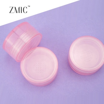 Round Shape Semi-Pink Cosmetic Jar for Loose Powder Makeup Container