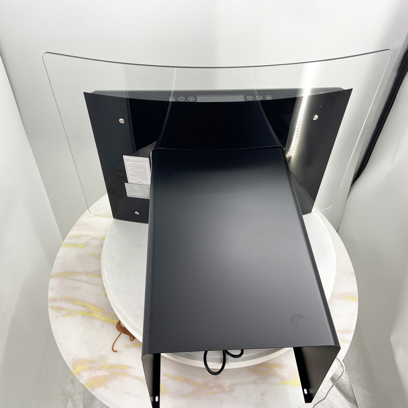 Black Painting 3 Speeds Electric Touch  Control Cooker Hood Wall Mounted Smoke Grease Extractors Cooker Hoods