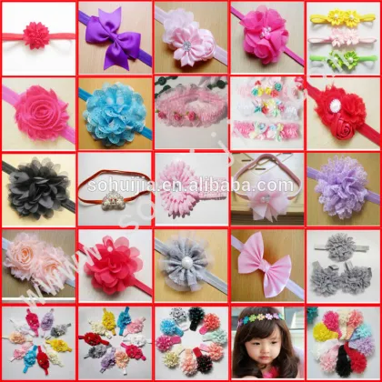 wholesale St'Patrick Baby Headband with Shabby flower Headband handmade Baby Headband pearl rhinestone