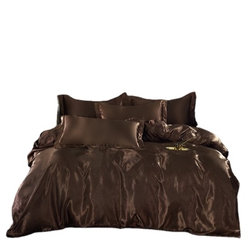 Queen and King Size 100% Polyester Satin Silk Cooling Bed Sheet Sets