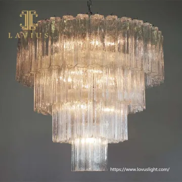 Five-pointed hollow strip glass chandelier & pendant light Trendy design glass chandelier for hotel lobby living room