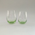 light green color goblet glass stemless wine cups