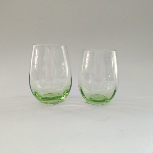 tasses à vin sans pied en verre gobelet de couleur vert clair