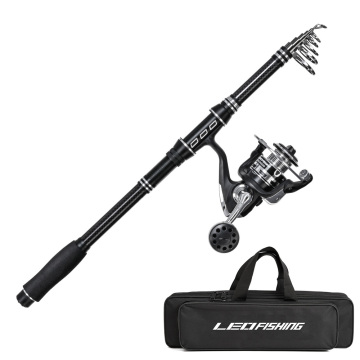 Hot Selling Wholesale Fishing Lure Combo: Carbon Rod Telescopic Set with Nylon Bag