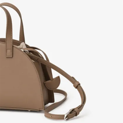 Khaki thin shoulder strap shell bag