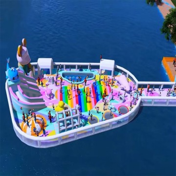 Large Inflatable Water Park: Kids' Bouncing Castle with Slide and Challenge Pool