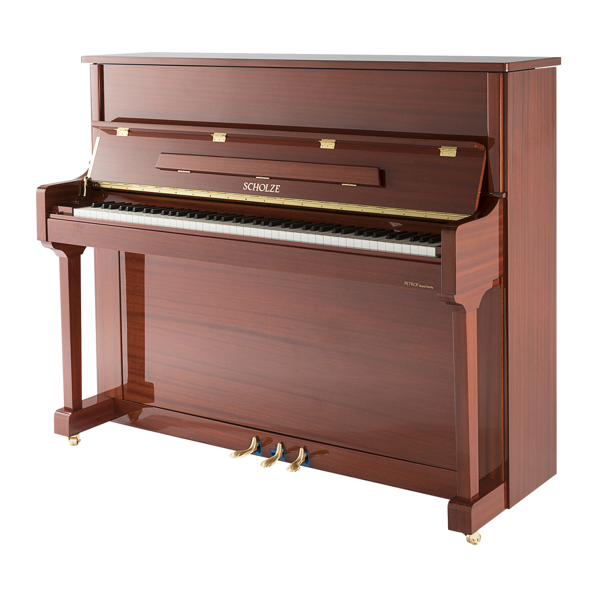 Petrof · Scholze NS-3C Upright Piano Mahogany Color Polish Music Pagtuturo 123cm European Petrof Craft Professional Acoustic Piano