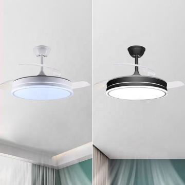 Modern 42-Inch Retractable Chandelier LED Ceiling Fan with Remote Control