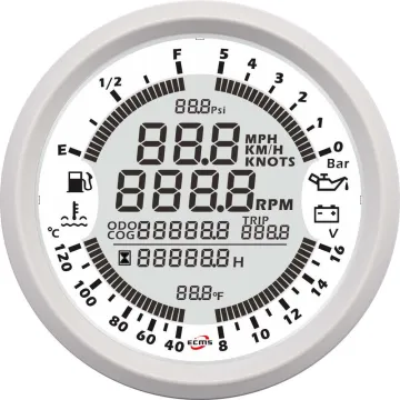 6in1 MultiFunction Boat Digital GPS Speedometer Tachometer 8-16V 10Bar 85mm