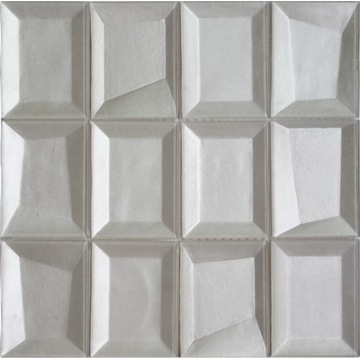 Rectangle white color 3D glass mosaic