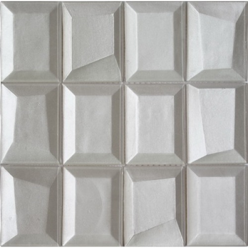 Rectangle white color 3D glass mosaic