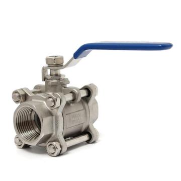 2 Inch Industry Water Ball Valve with 2 Way Function, 3 Pieces Stainless Steel Construction and Female Threaded Ends - 1000WOG