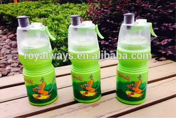 550ml BPA free durable PE sports drink bottle with mist spray