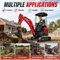 2Ton Red Canopy Mini Excavator الحفر القياسي