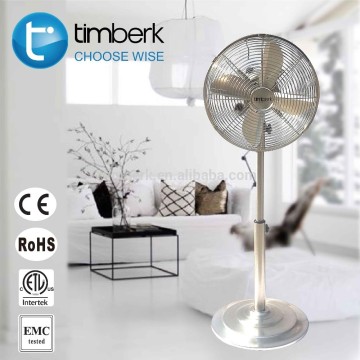 Classic retro chrome color metal stand fan