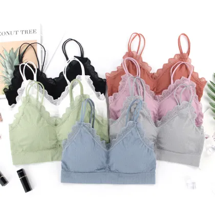 Seamless Sling Beauty Back Tube Top Lace Yoga Underwear