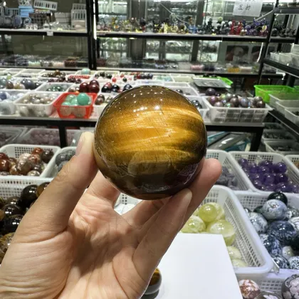 High Quality Yellow Tiger Eye Stone Quartz Crystal Sphere for Home Decoration