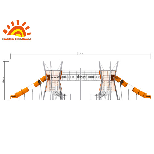 Structure extérieure de terrain de jeu de parc avec la glissière pour des enfants