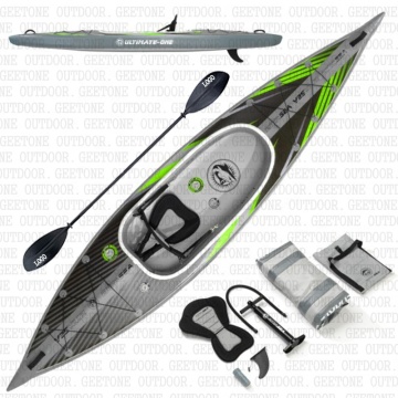 Extasea Ultimate Airvolution Dropstitch Double Chamber Inflatable Kayak for 1-2 Persons