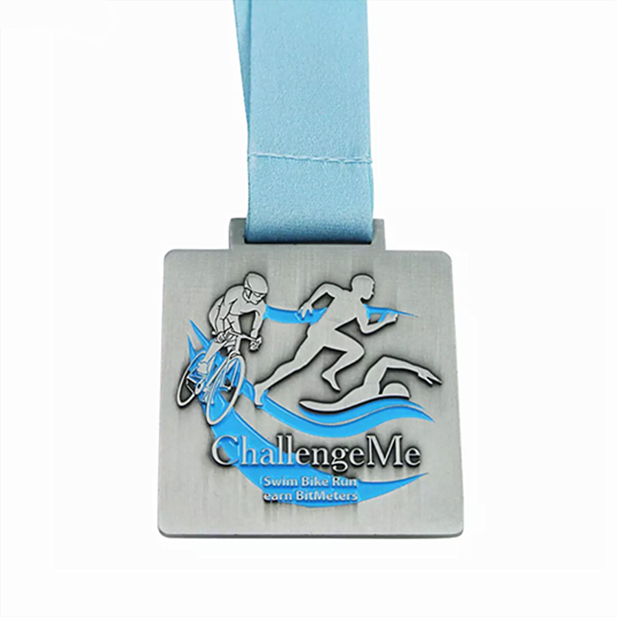 カスタムスクエアメタルシェイプチャレンジエナメルメダル