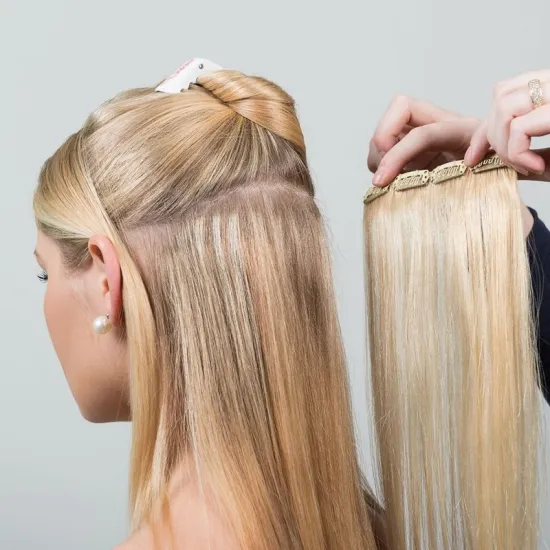16 clips 7 pieces Long Straight Synthetic Hair Extensions Clips in High Temperature Fiber 21 Colors Clip in Hair in Stock