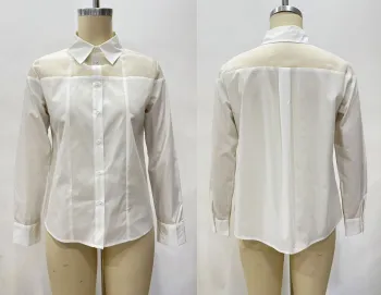 Color contrast patchwork shirt