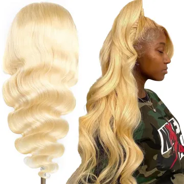 Color blonde 613 full lace wig vendors , virgin hair wigs , natural 10A HD blonde 613 virgin glueless human hair full lace wigs