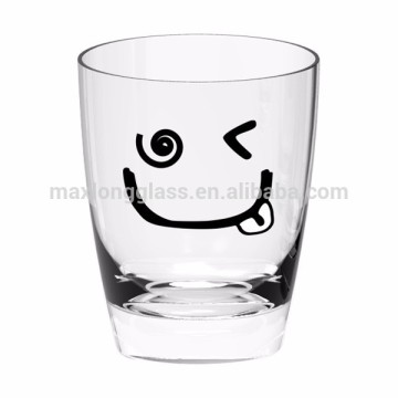 Machine made Water cup black decal lovely face
