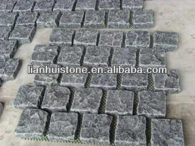 Mesh backed granite paving stone