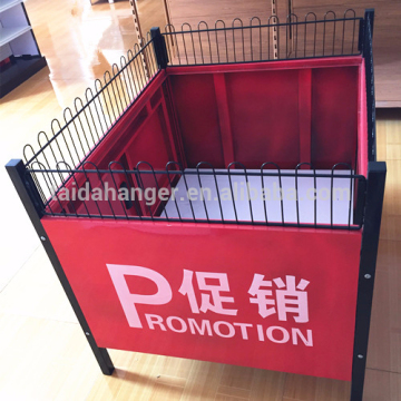 shopping mall promotion table promotion stand, foldable promotion desk with wire mesh cover guardrails