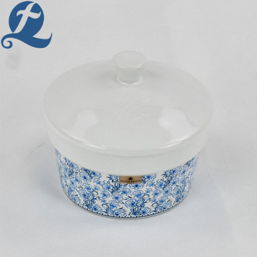 Round Ceramic Stoneware Cake Cup with Lid