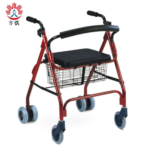 Rollator Walker แบบพับได้พร้อมที่นั่งและตะกร้า