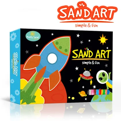 Rocket space sand art set for boys and girls