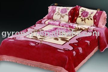 100% polyester printed high quality blanket set