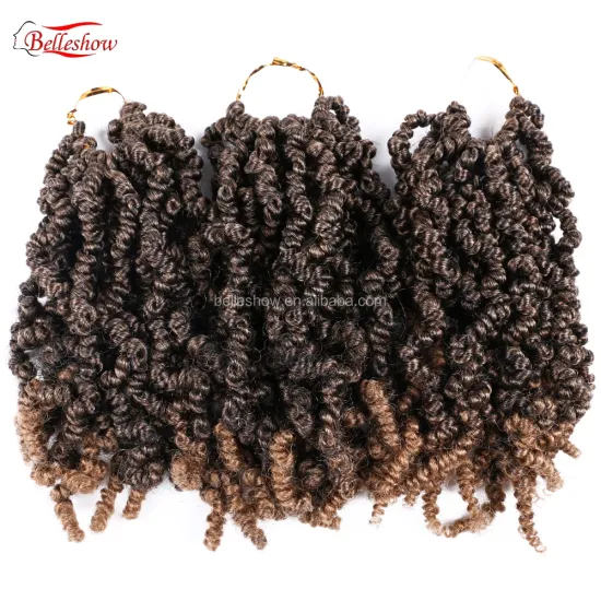Hot sell Soft Bomb Twist Curly Crochet Hair Ombre Colors Synthetic Fluffy Pre-twisted Spring twist
