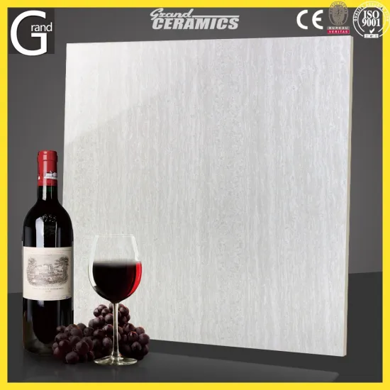 Wood Line Stone Double Loading Polished Porcelain Tile White 600*600MM