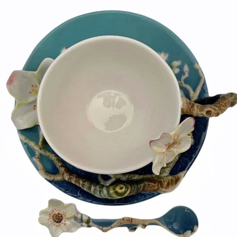 Spring Ceramic Cup Inspired by Van Gogh