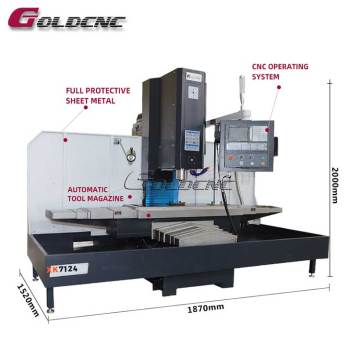 Goldcnc XK7124 3 Axis CNC Vertical Machining Center - Small CNC Machines For Sale