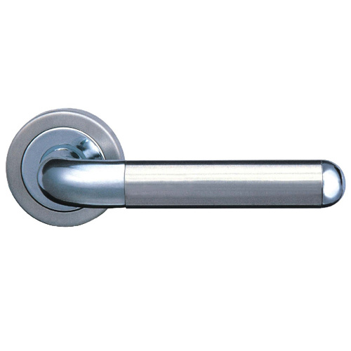 Dual Mixed Finishes Solid Door Handle Sets