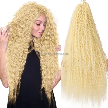 AliLeader Wholesale Ombre 28 Inch New Soft Water Wave Twist Crochet Hair Synthetic Braid Hair Deep Wave Braiding Hair Extension