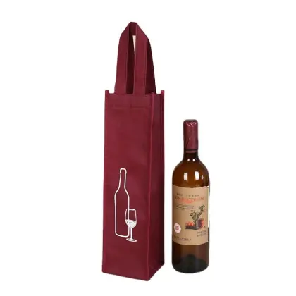 Portable Non-woven Custom One Bottle Wine Bag