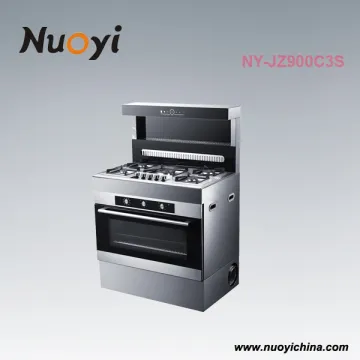 Luxury free standing commerical kitchen equipment gas cooker induction range hood with oven