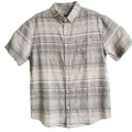 Men Casual Linen Cotton Y/d Short Sleeve Shirt