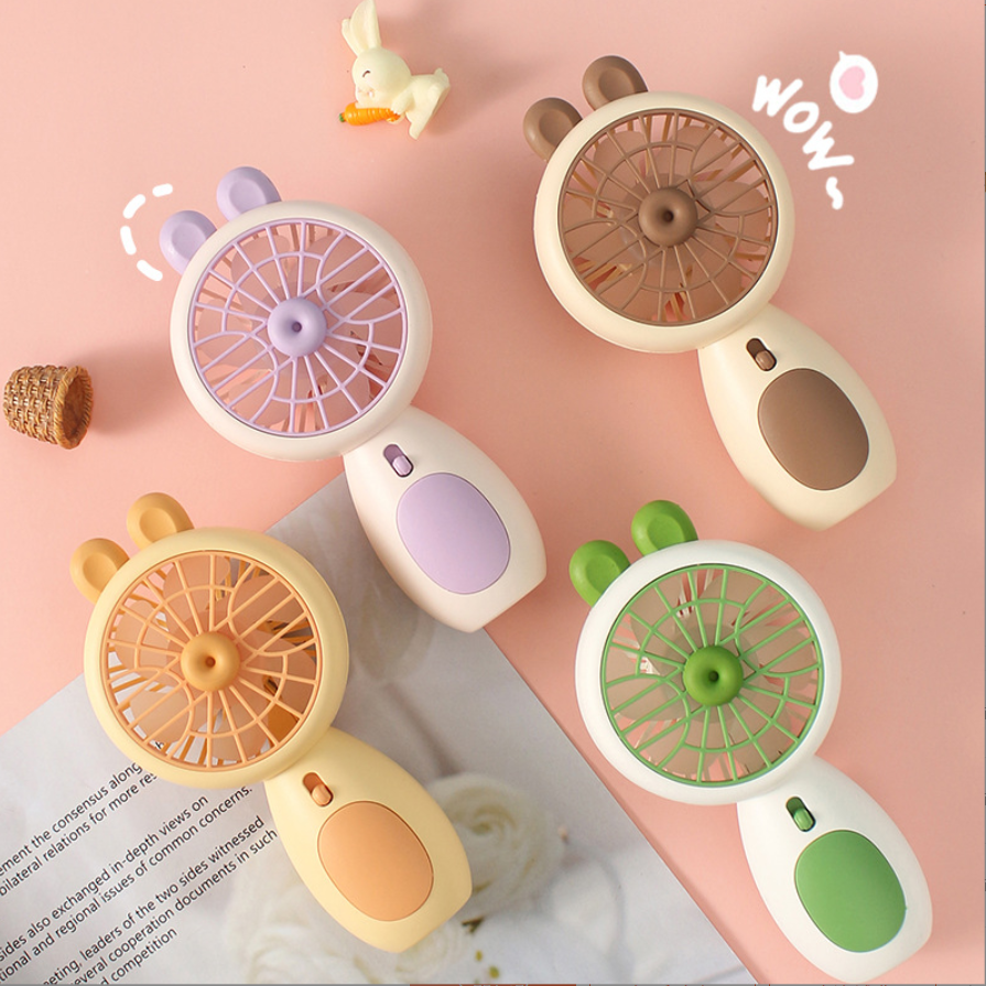 Ventilador portátil recarregável de coelho fofo