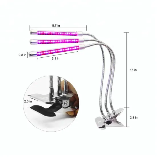 2018 upgraded version 27w three head led grow light with auto switch ON timmer