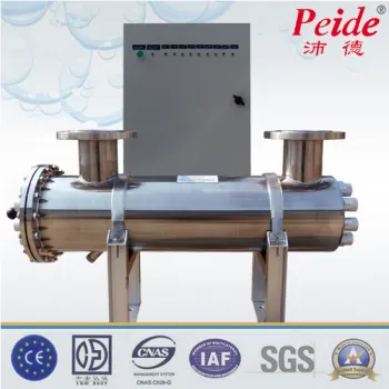 UV disinfection system for industrial process water