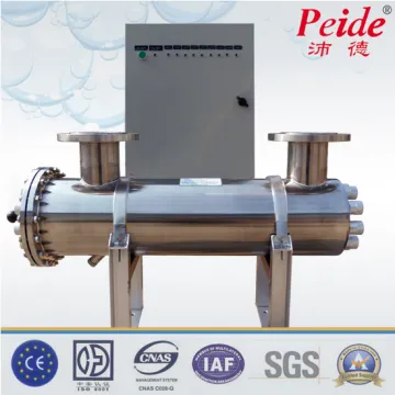 UV disinfection system for industrial process water