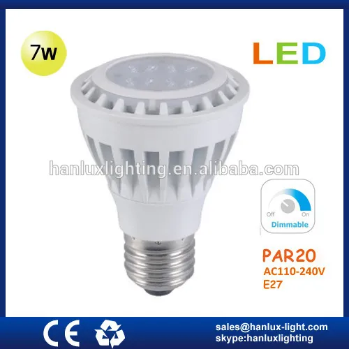 7W LED par20 bulb Dimmable CE ROHS