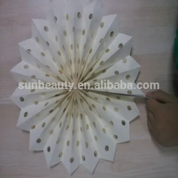New design fan paper with hot stamping dot finished