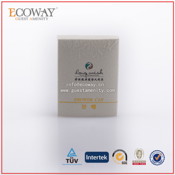 5 star disposable shower cap in paper card box portable mini hotel shower cap